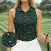 Maxcorners Dark Stout Beer St Patrick's Day Green Shamrock Golf Shirt, Ladies Golf Tops, Golf Shirt For Women