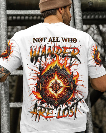 Maxcorners Not All Who Wander Are Lost Compass Fire All Over Print LM1501