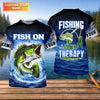 Maxcorners Fishing Is My Therapy Fishing UPF Shirt, Fish On, Personalized Fishing Shirt For Men, Mens Casual Shirts