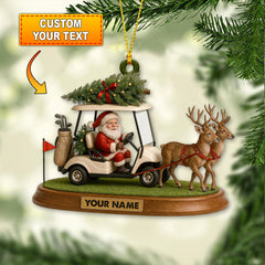 Maxcorners Personalized Golf Ornament, Santa Claus Ornaments, Golf Decor With Custom Name, Golf Christmas Ornaments For Golfer