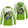 Maxcorners Largemouth Bass Fishing, Hooded UPF Shirt, Long Sleeve Fishing Shirts, Best Fishing Gifts