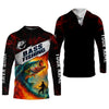 Maxcorners Fire Fishing Hooded UPF Shirt, Fishing Jersey, Long Sleeve Fishing Shirts, Gift For Fisherman