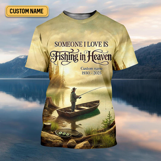 Maxcorners Fishing In Heaven Fishing Memorial SPF Shirt For Men, Gift For Fisherman, Fishing Shirts For Men