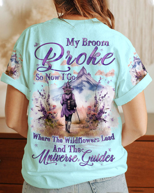 Maxcorners My Broom Broke So Now Wildflowers Halloween All Over Print LM2101