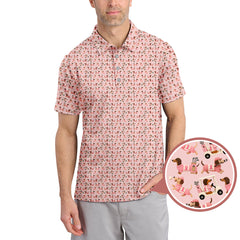 Maxcorners Dachshund Golf Shirt For Golfer, Breast Cancer Golf Shirt, Funny Pattern Golf Shirts