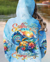 Maxcorners Saltwater Heals Everything Compass Turtle All Over Print LM2101