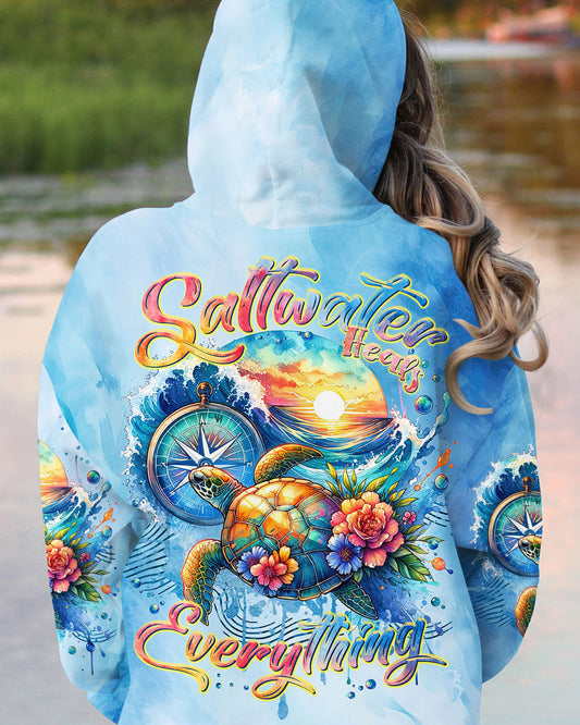 Maxcorners Saltwater Heals Everything Compass Turtle All Over Print LM2101