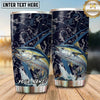 Maxcorners Fishing Tumbler Navy Camouflage Angler Design Personalized Name Tumbler (13 Species)