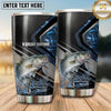 Maxcorners Fishing Tumbler Black Blue Carbon Panel Design Personalized Name Tumbler (13 Species)
