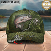 Maxcorners Fishing Green Scale Lightning Pattern Personalized 3D Cap (12 Fish Species)