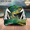 Maxcorners Fishing Cap Underwater Graphic Personalized Name 3D Cap (12 Fish Species)