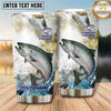 Maxcorners Fishing Tumbler White Blue Halftone Splash Design Personalized Name Tumbler (13 Species)