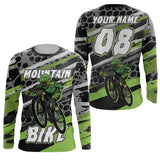 Maxcorners Green MTB Cycling Customize Name 3D Shirts