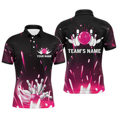 Maxcorners Bowling Flame Bowling Ball and Pins Multicolor Option Customized Name 3D Shirt