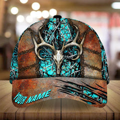 Maxcorners Skull Deer Hunting Steel Pattern 3D Multicolor Personalized Cap