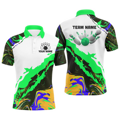 Maxcorners Camo Bowling Ball And Pins Team league Jerseys Multicolor Option Customized Name 3D Shirt