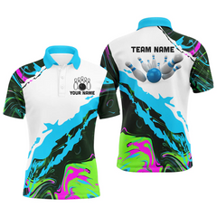 Maxcorners Camo Bowling Ball And Pins Team league Jerseys Multicolor Option Customized Name 3D Shirt