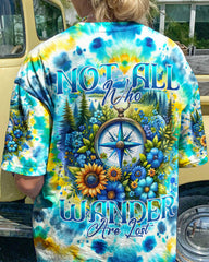 Maxcorners Not All Who Wander Are Lost Compass Tie Dye All Over Print LM2101