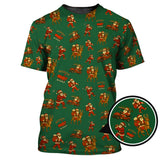 Maxcorners Christmas Golf Shirt, Funny Pattern Golf Shirt, Bigfoot Golf Shirt For Men