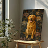 Maxcorners Rustic Labrador Canvas Wall Art – Floral Hunting Cabin Décor LM2611