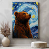 Maxcorners Starry Night Bear Canvas Whimsical Celestial Animal Wall Art LM2611