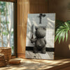 Maxcorners Funny Drunk Bear Canvas Hilarious Bathroom & Man Cave Wall Art LM2611