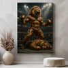 Maxcorners Boxing Lion Champion Canvas Fierce Animal Fighter Wall Art LM2611