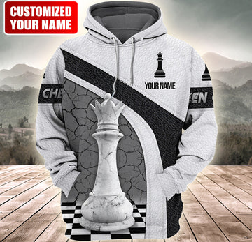 Maxcorners Knight's Path Chess Customized Name 3D Shirt