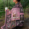 Maxcorners Real Girls Go Hunting Fleece Blanket - Pink Deer Hunting Gift for Women LM1611