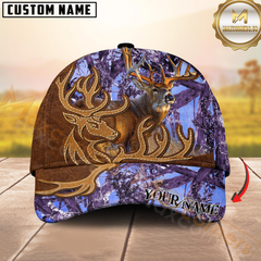 Maxcorners Deer Hunter Leather-Style Patch Personalized Hat 3D Printed Multicolor