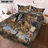 Maxcorners Hunting Deer Autunm Style Bedding Set 3D All Over Printed | Brown