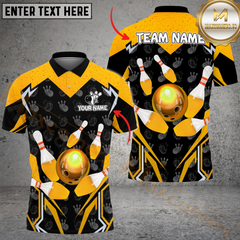 Maxcorners Bowling Beer Ball Lightning Strike Customized Name, Team Name 3D Unisex Shirt