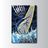 Maxcorners Marlin Fishing Tactical Camo Metal Splash Design Personalized Name 3D Poster