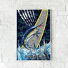 Maxcorners Marlin Fishing Tactical Camo Metal Splash Design Personalized Name 3D Poster