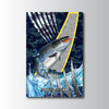 Maxcorners Salmon Fishing Tactical Camo Metal Splash Design Personalized Name 3D Poster