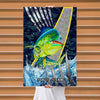 Maxcorners Mahi Mahi Fishing Tactical Camo Metal Splash Design Personalized Name 3D Poster
