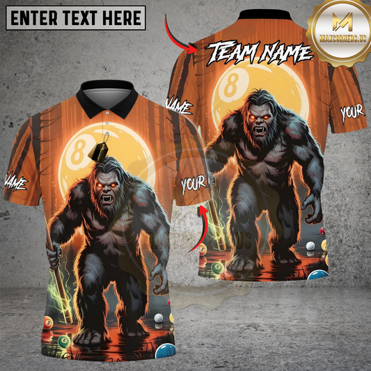 Maxcorners Billiards 8-Ball Bigfoot Breaker Customized Name, Team Name 3D Shirt (6 Colors)