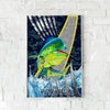 Maxcorners Mahi Mahi Fishing Tactical Camo Metal Splash Design Personalized Name 3D Poster