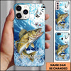 Maxcorners Ocean Wave Scale Pattern Personalized Name Phone Case (13 Fish Species)