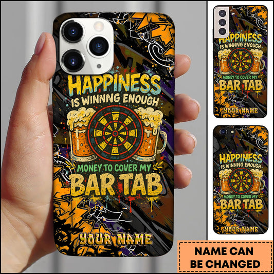 Maxcorners Darts Bar Tab Happiness Beer Mugs Personalized Name 3D Phone Case