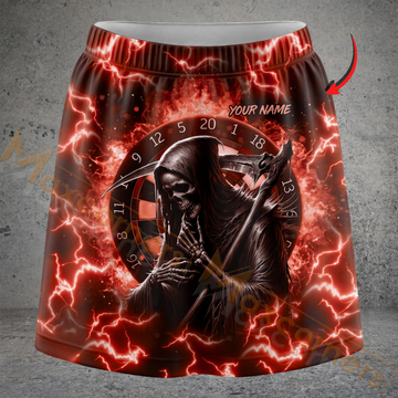 Maxcorners Darts Lightning Grim Reaper Dartboard Personalized 3D Skirts With Shorts