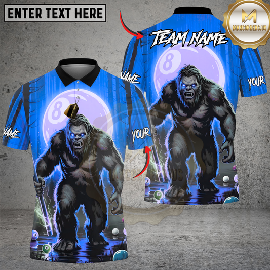 Maxcorners Billiards 8-Ball Bigfoot Breaker Customized Name, Team Name 3D Shirt (6 Colors)