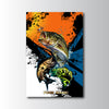 Maxcorners Largemouth Bass Fishing Pop Art Grunge Splash Design Personalized Name 3D Poster