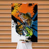 Maxcorners Walleye Fishing Pop Art Grunge Splash Design Personalized Name 3D Poster