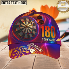 Maxcorners Darts Neon Light Customized Name, Team Name 3D Shirt Personalized Name 3D Cap