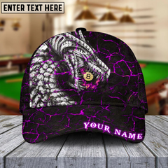 Maxcorners Billiards Dragon 8-Ball Pool Personalized Name 3D Cap