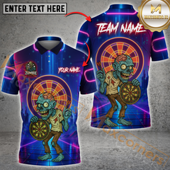 Maxcorners Zombie Darts Classic With Neon Style Personalized Name 3D Unisex Shirt