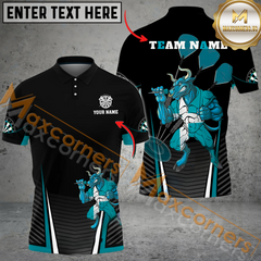 Maxcorners Darts Red Bull Black Version Mutilcolor Option Customized Name, Team Name 3D Polo Shirt