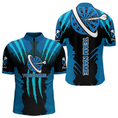 Maxcorners Blue Darts Shirt With Claw Mark Design – Custom Team & Name Shirt For Women LM2404