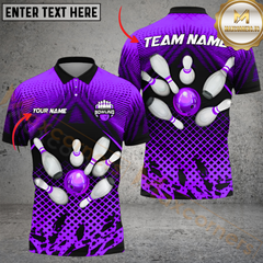 Maxcorners Bowling Strike Multicolor Personalized Name, Team Name 3D Shirt